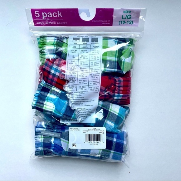 🎯3/$10 New In Package Boy’s Boxer Style Plaid Underwear - Picture 3 of 3